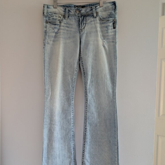 Silver light wash Tuesday low boot cut jeans - authentic 2000's jeans - Picture 1 of 11